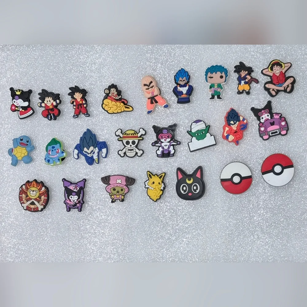Unisex Sanrio Anime,Dragon Ball Z&Pokemon Shoe Charms For Clogs 24 Pcs.
